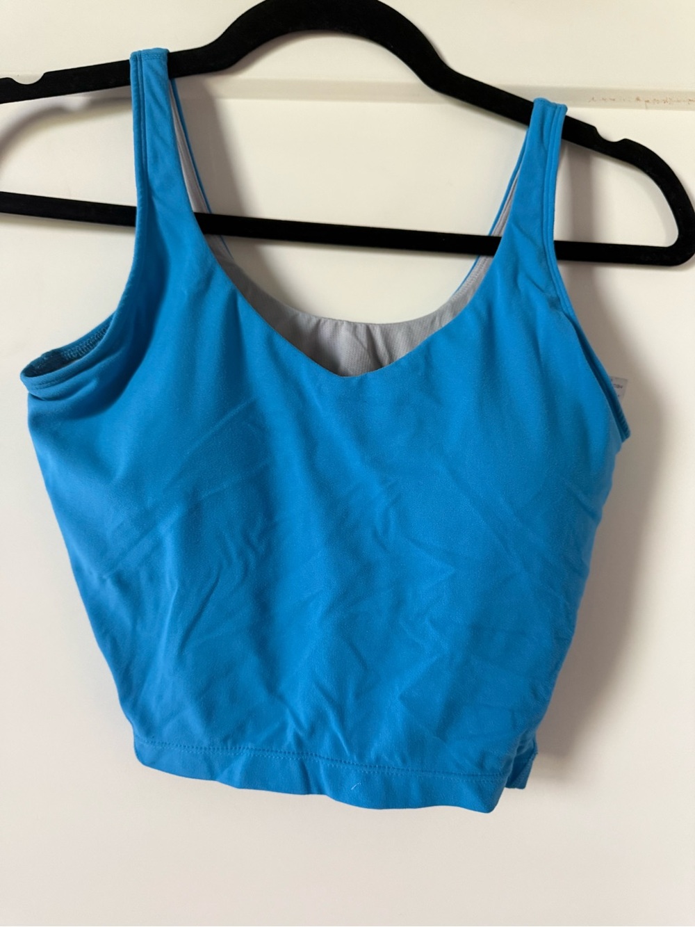 Blue Sleeveless Athletic Crop Top